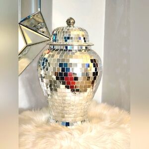 Silver Mosaic Decorative Jar